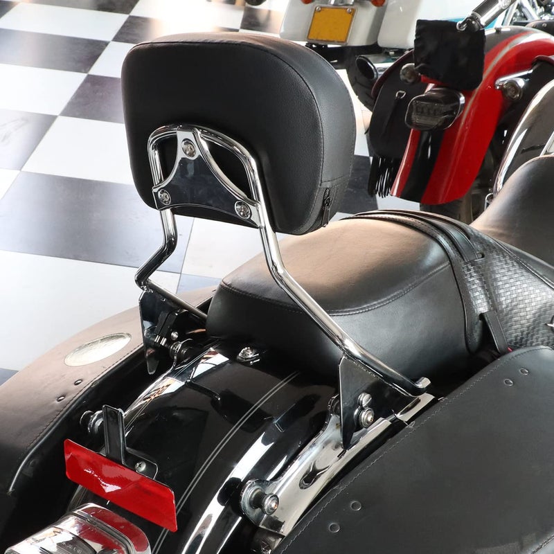 AUFER Detachable Backrest Sissy Bar Upright Passenger Backrest With Back Rest Pad Compatible With For Touring Road King Street Glide Electra Glide Road Glide FLHR FLHX FLHT FLTR 2009-2025ï¼ˆChromeï¼‰ - Image 3